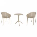 Sky Pro Bistro Set with Sky 24" Round Folding Table Taupe S151121
