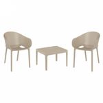 Sky Pro Conversation Set with Sky 24" Side Table Taupe S151109