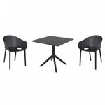 Sky Pro Dining Set with Sky 31" Square Table Black S151106