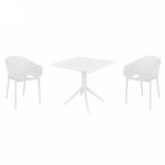 Sky Pro Dining Set with Sky 31" Square Table White S151106