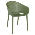 Sky Pro Stacking Outdoor Dining Chair Olive Green ISP151