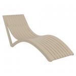 Slim Pool Chaise Sun Lounger Taupe ISP087