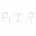 Snow Bistro Set with Sky 24" Square Folding Table White S092114