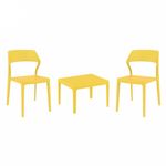 Snow Conversation Set with Sky 24" Side Table Yellow S092109