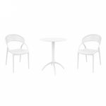 Sunset Bistro Set with Octopus 24" Round Table White S088160