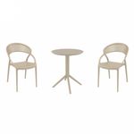 Sunset Bistro Set with Sky 24" Round Folding Table Taupe S088121