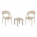 Sunset Conversation Set with Ocean Side Table Taupe S088066