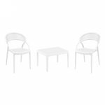 Sunset Conversation Set with Sky 24" Side Table White S088109