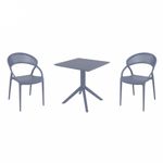 Sunset Dining Set with Sky 27" Square Table Dark Gray S088108
