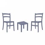 Tiffany Conversation Set with Ocean Side Table Dark Gray S018066