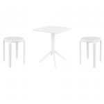 Tom Bistro Set with Sky 24" Square Folding Table White S286114