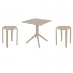 Tom Dining Set with Sky 27" Square Table Taupe S286108