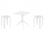 Tom Dining Set with Sky 27" Square Table White S286108
