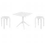 Tom Dining Set with Sky 31" Square Table White S286106