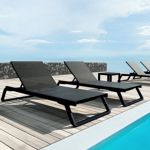 Tropic 3-pc Stacking Chaise Lounge Set Black ISP7083S