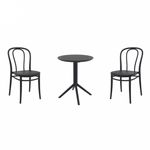 Victor Bistro Set with Sky 24" Round Folding Table Black S252121