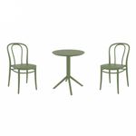 Victor Bistro Set with Sky 24" Round Folding Table Olive Green S252121