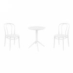 Victor Bistro Set with Sky 24" Round Folding Table White S252121