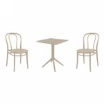 Victor Bistro Set with Sky 24" Square Folding Table Taupe S252114