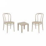 Victor Conversation Set with Ocean Side Table Taupe S252066