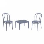 Victor Conversation Set with Sky 24" Side Table Dark Gray S252109
