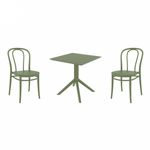 Victor Dining Set with Sky 27" Square Table Olive Green S252108