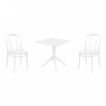 Victor Dining Set with Sky 27" Square Table White S252108