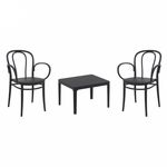 Victor XL Conversation Set with Sky 24" Side Table Black S253109