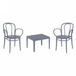 Victor XL Conversation Set with Sky 24" Side Table Dark Gray S253109