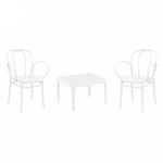 Victor XL Conversation Set with Sky 24" Side Table White S253109