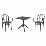 Victor XL Dining Set with Sky 27" Square Table Black S253108
