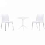 Vita Bistro Set with Sky 24" Square Folding Table White S049114