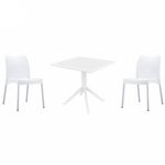 Vita Dining Set with Sky 31" Square Table White S049106