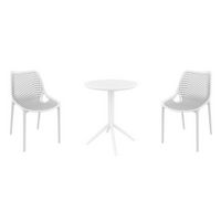 Air Bistro Set with Sky 24" Round Folding Table White S014121