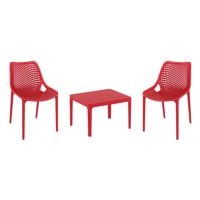 Air Conversation Set with Sky 24" Side Table Red S014109