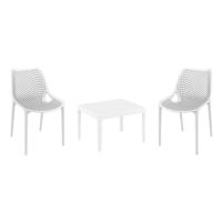 Air Conversation Set with Sky 24" Side Table White S014109