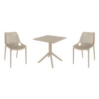 Air Dining Set with Sky 27" Square Table Taupe S014108