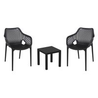 Air XL Conversation Set with Ocean Side Table Black S007066