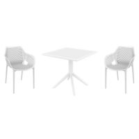 Air XL Dining Set with Sky 31" Square Table White ISP1062S