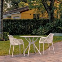 Air XL Outdoor Dining Set with 2 Arm Chairs White ISP7002S
