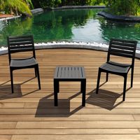 Ares Conversation Set with Ocean Side Table Black S009066