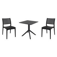 Ares Dining Set with Sky 27" Square Table Black S009108