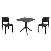 Ares Dining Set with Sky 31" Square Table Black S009106