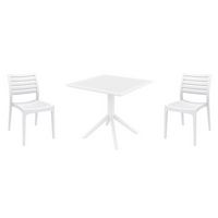 Ares Dining Set with Sky 31" Square Table White S009106