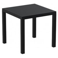 Ares Resin Outdoor Dining Table 31 inch Square Black ISP164