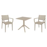 Artemis Dining Set with Sky 27" Square Table Taupe S011108