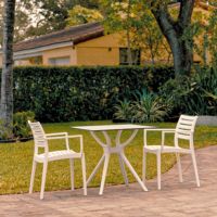 Artemis Outdoor Dining Set with 2 Arm Chairs White ISP7000S