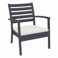 Artemis XL Outdoor Club Chair Dark Gray with Natural Cushion ISP004