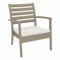 Artemis XL Outdoor Club Chair Taupe with Natural Cushion ISP004