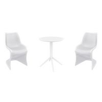 Bloom Bistro Set with Sky 24" Round Folding Table White S048121
